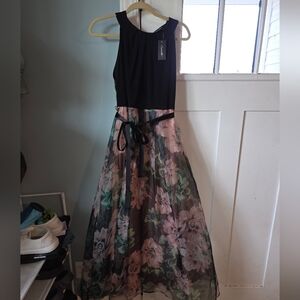 Floral Black and Pink Dress